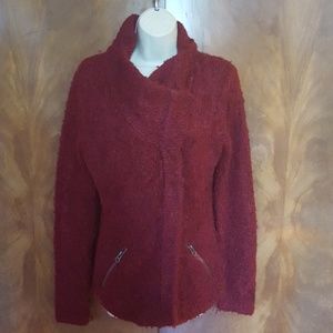 Max studio dark red chunky warm cardigan m